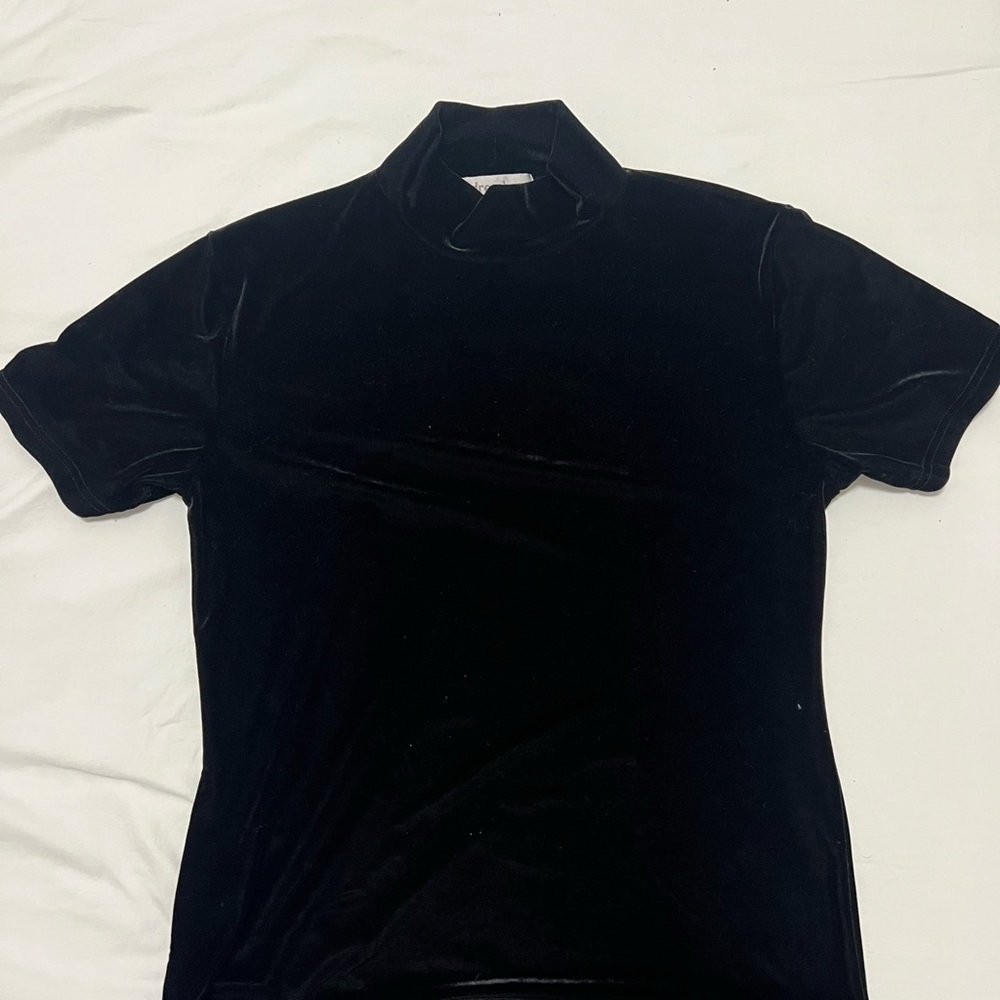 Women's L Dressbarn Black Velvet Shirt